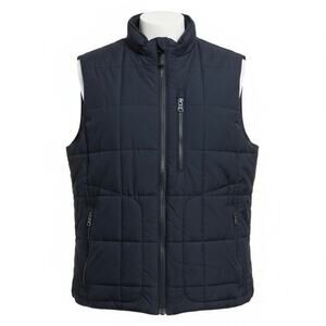Banana Republic M Navy Blue Quilted Puffy Vest Zip Jacket
